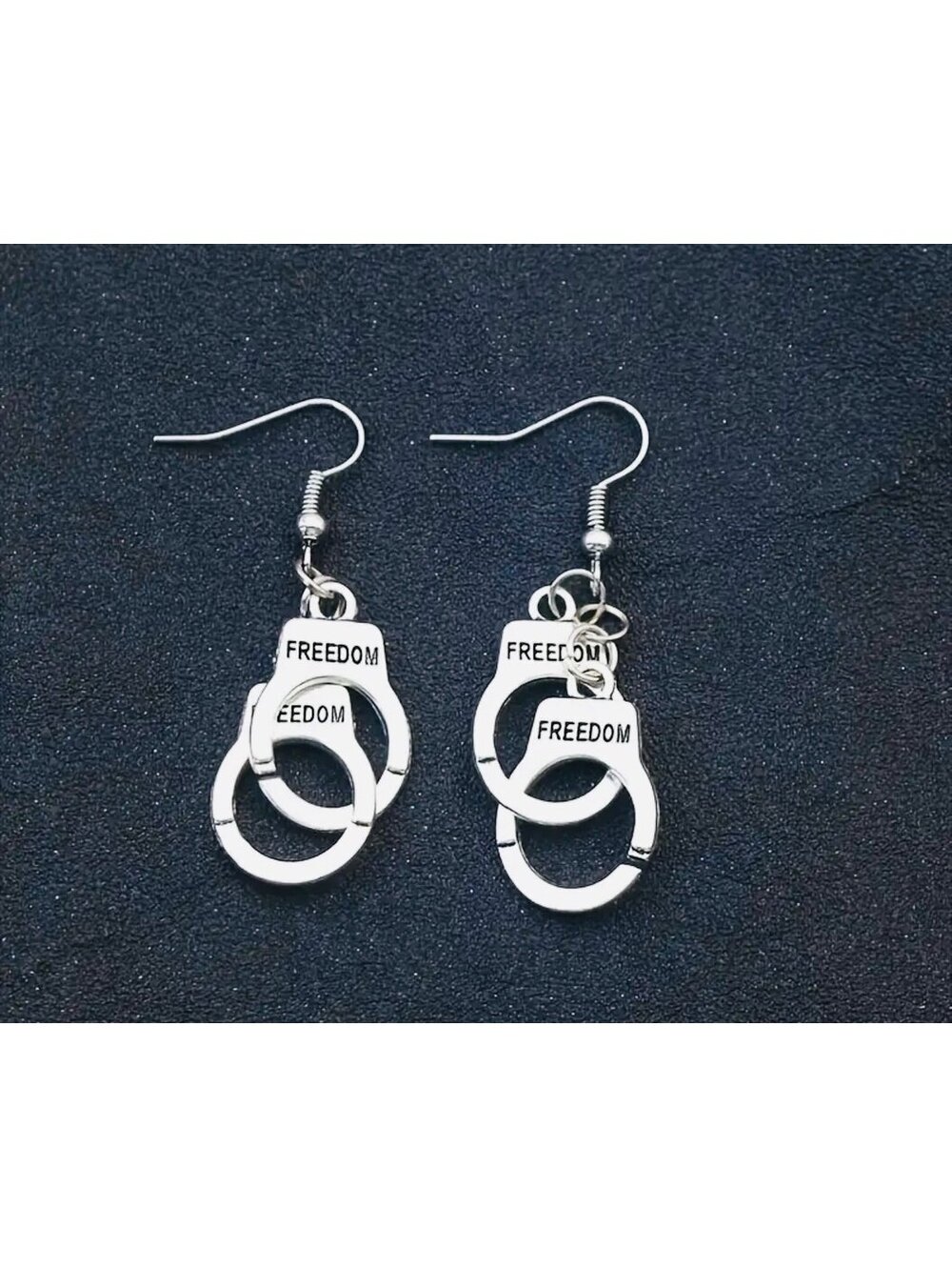 New - Chic - Retro Style Silver Handcuff Dangle Earrings